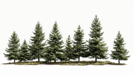 Poster - A group of pine trees on a small island. Perfect for nature-themed designs