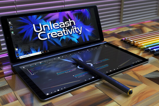 A modern graphics tablet with a stylus ready for digital art.