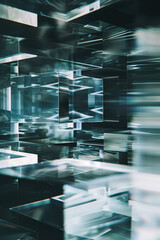 Poster - Abstract background with reflections and caustics. Hi-tech. Futuristic background image. Created with Generative AI technology.