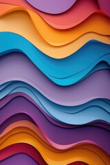 Poster - Abstract wave of paper cut shapes. Perfect for graphic design projects