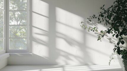 Aufkleber - A potted plant placed in front of a window. Suitable for home decor or gardening themes