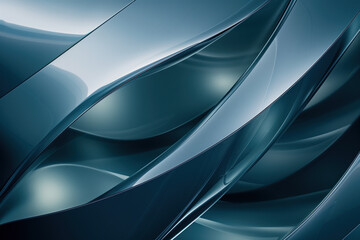 Poster - Abstract background with reflections and caustics. Hi-tech. Futuristic background image. Created with Generative AI technology.