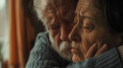 Poster - Close up of an older man and a younger woman, suitable for various concepts and designs