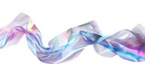 Fototapeta Dziecięca - A long, flowing piece of fabric with a rainbow of colors,isolated on white background or transparent background. png cut out or die-cut