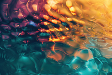 Poster - Abstract background with reflections and caustics. Hi-tech. Futuristic background image. Created with Generative AI technology.