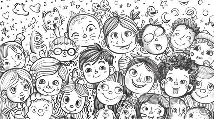 Poster - A group of diverse children happily playing together. Suitable for educational materials