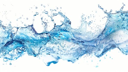 Poster - Close up view of a water wave on a white background, suitable for various design projects