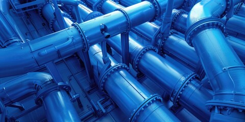 Poster - A network of interconnected pipes, suitable for industrial and engineering concepts