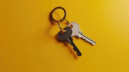 Poster - A couple of keys neatly arranged on top of each other. Suitable for locksmith or security concepts