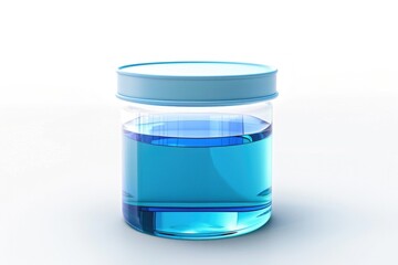 Poster - Glass jar filled with blue liquid, suitable for science or medical concepts