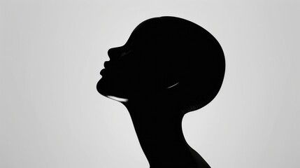 Poster - Profile silhouette of a woman's head. Suitable for various projects