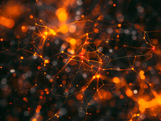Fototapete - Abstract Neural Network Branching Out Futuristic Technology Background.