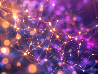 Poster - Abstract Interconnected Matrix Background in Shades of Blue and Green