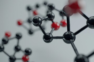 Poster - A close-up view of black and red balls. Ideal for backgrounds or decorations