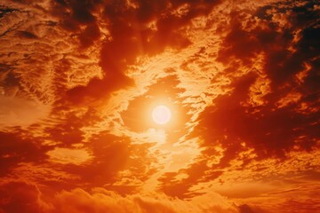 Poster - Sun shining brightly through clouds, ideal for weather or nature concepts