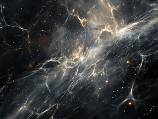 Poster - Cosmic Web Interconnected Abstract Background in Shades of Blue Purple White