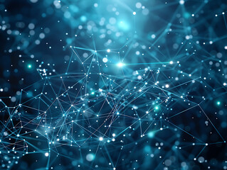Poster - Abstract Starry Night Sky Background with Interconnected Constellations