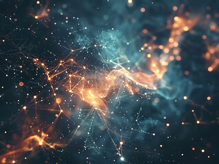 Poster - Abstract Cosmic Connection: Interstellar Constellations of Unity and Harmony