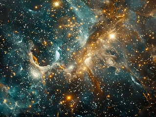 Poster - Abstract Interconnected Celestial Constellation Background Art Print