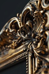 Aufkleber - Detailed view of a luxurious gold ornate mirror, perfect for interior design projects