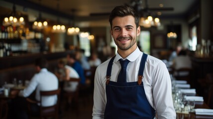 Wall Mural - Portrait of a waiter in a restaurant