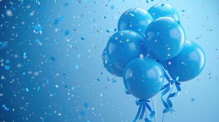 Poster - Colorful balloons floating in the sky. Perfect for celebrations and events