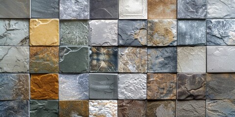 Poster - Detailed shot of a multi-colored stone wall, perfect for architectural backgrounds