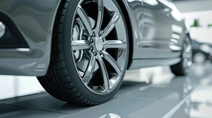 Poster - Close up of a car on display, suitable for automotive industry use