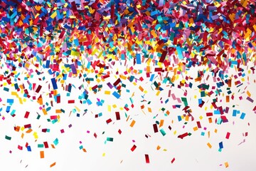 Poster - Colorful confetti falling from the sky, perfect for celebrations and parties
