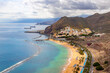 View of the Teresitas Beach and the town of San Andres in Tenerife, Canary Islands, Spain