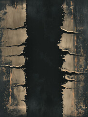 Canvas Print - Aged paper strips with gold accents over a dark artistic backdrop.