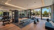 Stylish home gym equipped with state-of-the-art exercise equipment and motivational decor, inspiring daily workouts and fitness goals.
