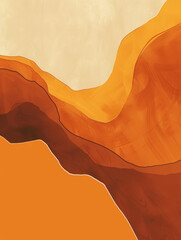 Canvas Print - Abstract orange waves flowing with a soft gradient.