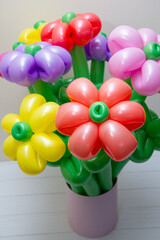 Wall Mural - bouquet of flowers from balloons with a bow