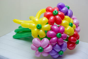 Wall Mural - bouquet of flowers from balloons with a bow