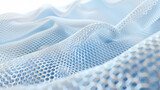 Fototapeta Perspektywa 3d - Azure Matrix: Abstract Graphene Mesh in White and Blue. Generative AI