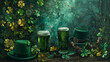 st. Patrick's Day, green beer, green hats, shamrock