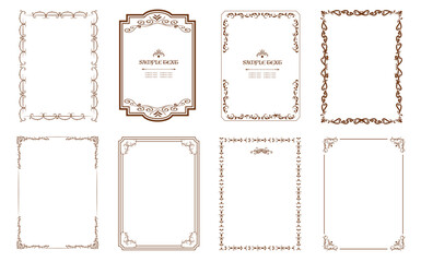 Fototapete - Decorative floral frames. Decorative vector frames and borders. Vintage ornament.