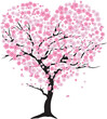 Vector Cherry Tree in the shape of a heart