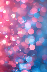 abstract bokeh background of colorful glowing pink and blue lights