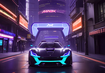 Wall Mural - Abstract dark modern super car concept background