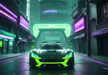 Wall Mural - Abstract dark modern super car concept background