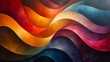 A dynamic abstract composition with bold wavy patterns in a spectrum of warm and cool hues, ideal for modern creative backgrounds.
