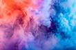 Fondo abstracto con humo de diferentes colores formando figuras geométricas en colores azules, violetas y rojos