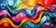 Seamless Textured Multicolored Wavy Pattern Abstract Art Background