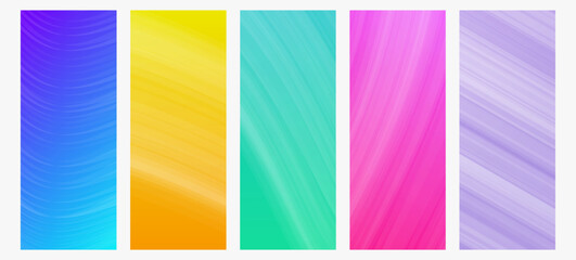 Poster - Set of modern gradient backgrounds with wave line