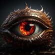 3d rendering of eye fire devil head