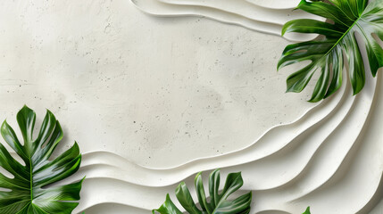 Wall Mural - Soft white waves in a tranquil abstract design.