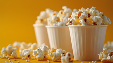 Wall Mural - Group of Small Popcorn-Filled Cups