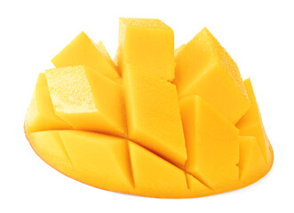 Wall Mural - sliced mango isolated on white background. clipping path